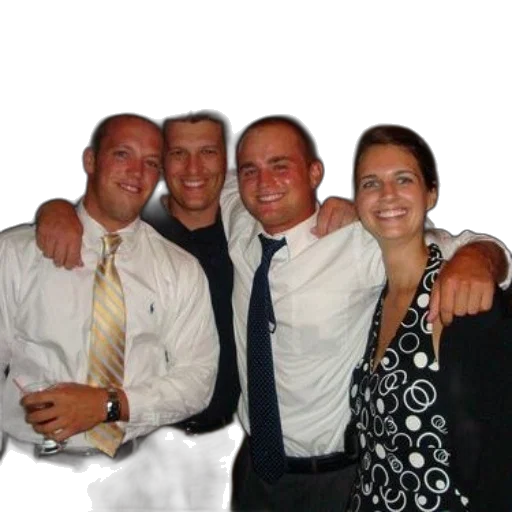 staff, four, people, pose, picture, bowling, alley transparent PNG cut-out