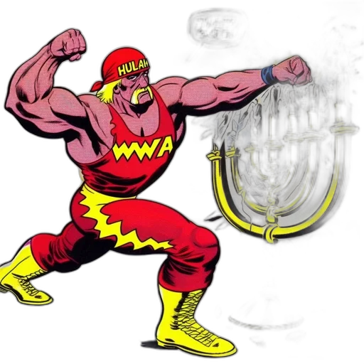 comic book art, concept art, cartoon, fantasy art, animated, wrestler, wwa, attire transparent PNG cut-out