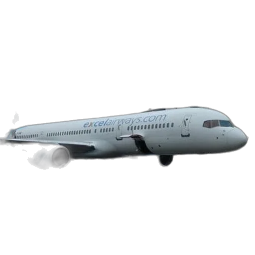 3d render, concept art, photorealistic, fog, large, excel, airways, plane transparent PNG cut-out