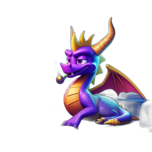 dragon, staff, animal, crown, 3d render, concept art, fantasy art, pixel art transparent PNG cut-out