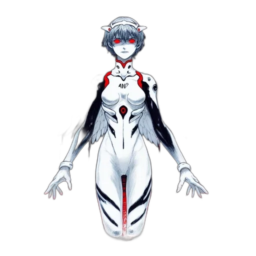 robot, creature, mask, concept art, anime, fantasy art, comic book art, monochrome transparent PNG cut-out