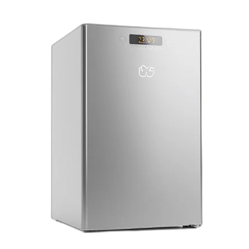 robot, 3d render, modern, sleek, compact, refrigerator, stainless, steel transparent PNG cut-out