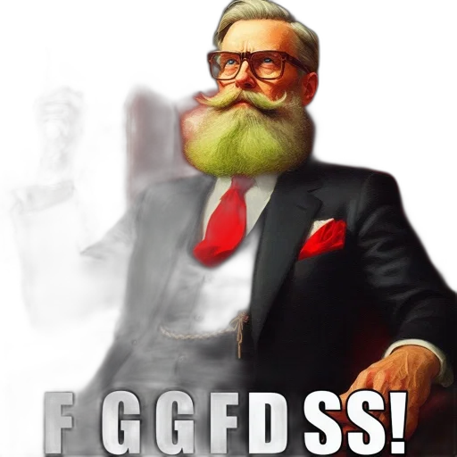 face, pixel art, 3d render, man, beard, glasses, formal, suit transparent PNG cut-out