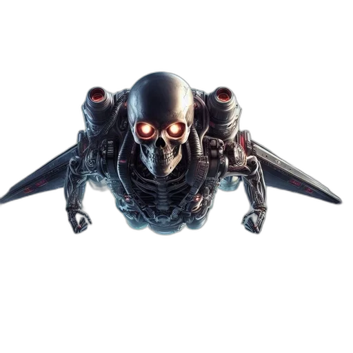 robot, creature, animal, weapon, concept art, 3d render, cyberpunk, pixel art transparent PNG cut-out