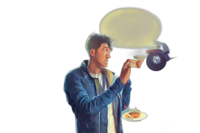 food, hat, jacket, robot transparent PNG cut-out