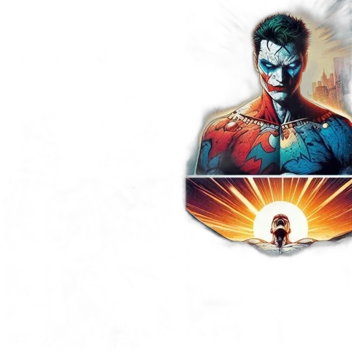 comic book art, concept art, four, characters, each, different, settings, depicted transparent PNG cut-out