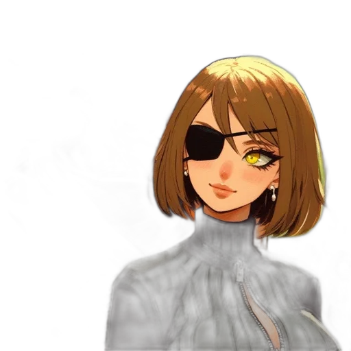 face, mask, staff, hair, anime, concept art, 3d render, photorealistic transparent PNG cut-out