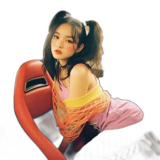 hair, weapon, car, photorealistic, red, inside, colorfully, dressed transparent PNG cut-out