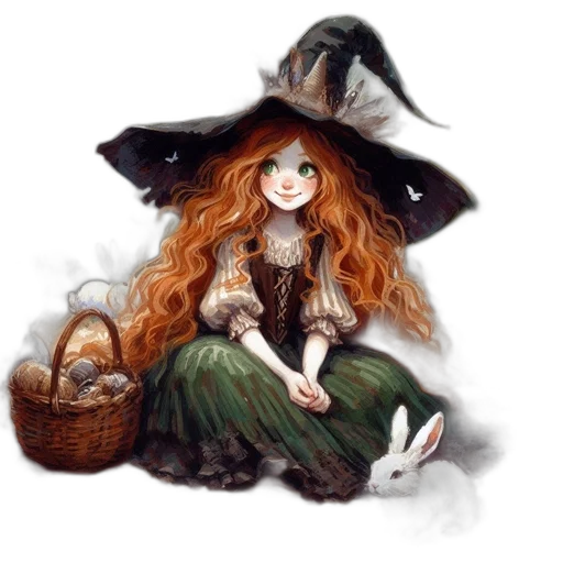 dress, hat, fantasy art, concept art, photorealistic, oil painting, dark, monochrome transparent PNG cut-out