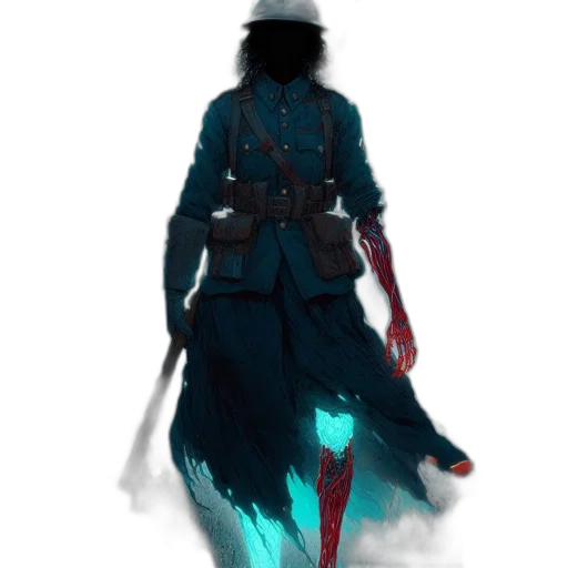 staff, sword, jacket, mask, concept art, fantasy art, cyberpunk, pixel art transparent PNG cut-out