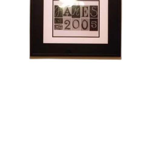 photorealistic, framed, picture, word, james, year, 2005, displayed transparent PNG cut-out