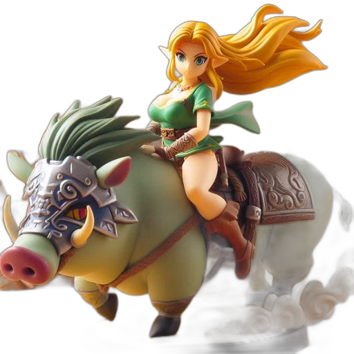 concept art, fantasy art, 3d render, female, figure, rides, armored, boar-like transparent PNG cut-out