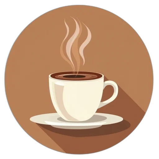 staff, photorealistic, 3d render, coffee, cup, icon, rounded, frame transparent PNG cut-out