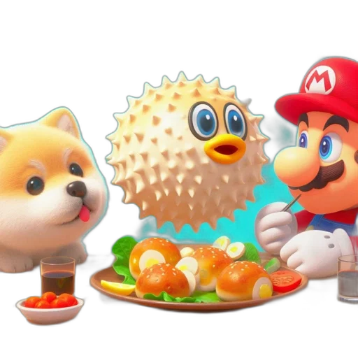 food, animal, 3d render, concept art, three, animated, characters, gather transparent PNG cut-out