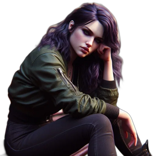 jacket, concept art, photorealistic, pixel art, fantasy art, neon lights, dark, green transparent PNG cut-out