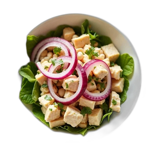 food, chick, salad, quinomia, red, onions, white, bowl transparent PNG cut-out