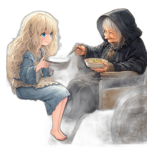 food, concept art, watercolor, fantasy art, anime, snow, fire, night transparent PNG cut-out
