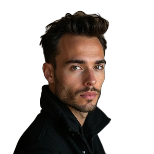 jacket, face, staff, hair transparent PNG cut-out