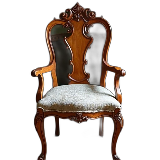 furniture, crown, staff, dress, 3d render, photorealistic, vintage, wooden transparent PNG cut-out