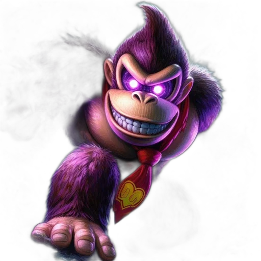 animal, mask, concept art, 3d render, photorealistic, large, gorilla, purple transparent PNG cut-out