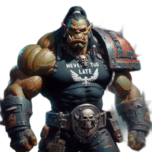 creature, concept art, fantasy art, 3d render, photorealistic, orc-like, character, stands transparent PNG cut-out