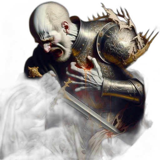 mask, crown, sword, face, concept art, fantasy art, photorealistic, comic book art transparent PNG cut-out