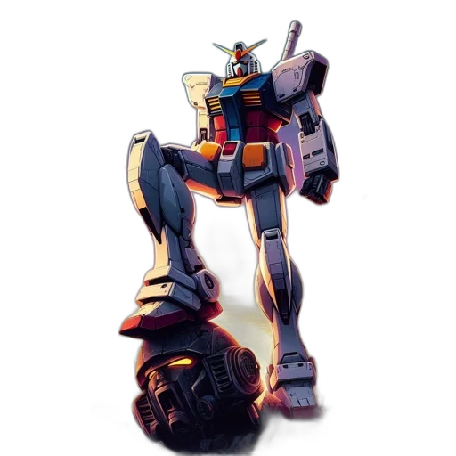 robot, weapon, staff, concept art, 3d render, futuristic, city, dusk transparent PNG cut-out