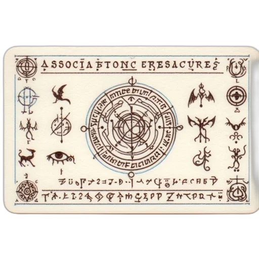 elaborate, rectangular, card, features, title, association, ceresacures, central transparent PNG cut-out