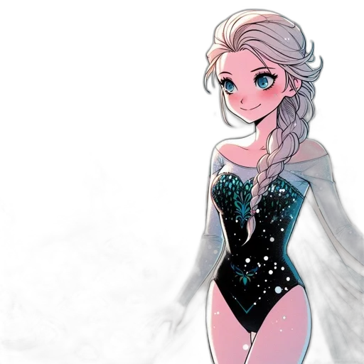 dress, concept art, cartoon, fantasy art, comic book art, snow, pastel, blue transparent PNG cut-out