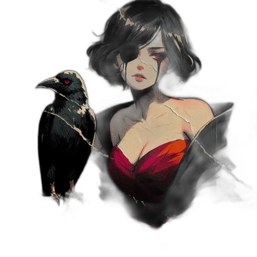 dress, concept art, fantasy art, watercolor, pixel art, fire, dark, red transparent PNG cut-out