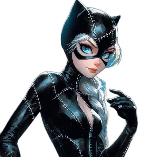 comic book art, concept art, cartoon, 3d render, female, animated, character, blue transparent PNG cut-out