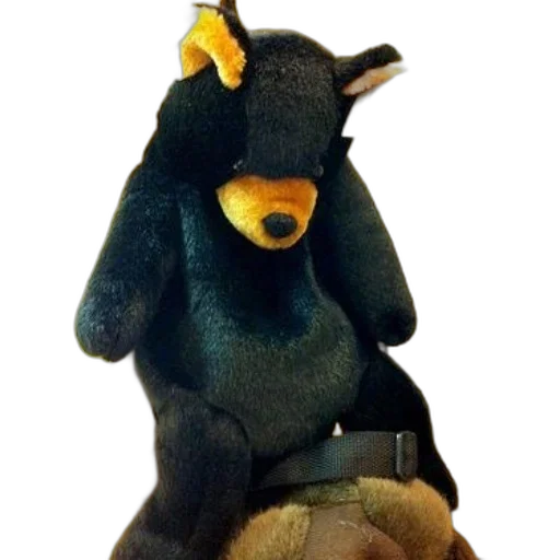 staff, animal, hat, 3d render, black, teddy, bear, brown transparent PNG cut-out