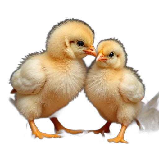 animal, food, photorealistic, two, fluffy, light, brown, chicks transparent PNG cut-out