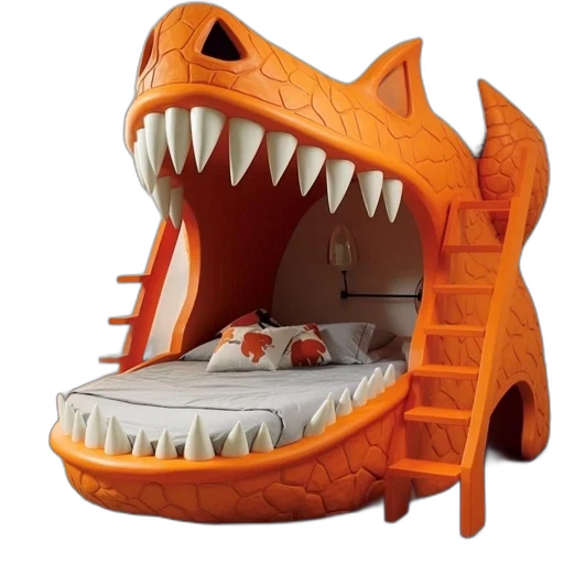 dragon, furniture, 3d render, concept art, bed, has, unique, design transparent PNG cut-out