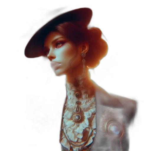 jewelry, hat, dress, crown, photorealistic, fantasy art, 3d render, concept art transparent PNG cut-out
