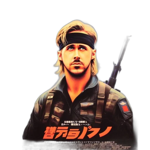 weapon, concept art, vaporwave, anime, photorealistic, poster, film, featuring transparent PNG cut-out
