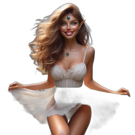 dress, jewelry, fantasy art, concept art, photorealistic, cartoon, ethereal, scene transparent PNG cut-out