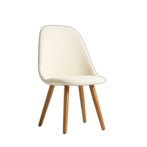 furniture, 3d render, cream, chair, wooden, legs, back transparent PNG cut-out