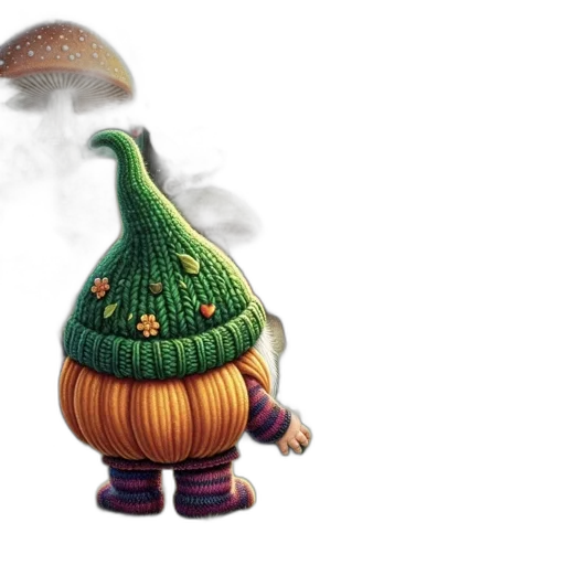 hat, umbrella, creature, staff, concept art, 3d render, fantasy art, watercolor transparent PNG cut-out