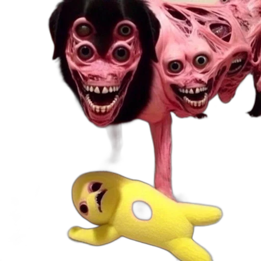 creature, mask, animal, weapon, concept art, 3d render, two, dogs transparent PNG cut-out