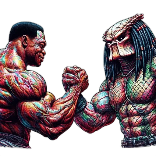 comic book art, concept art, fantasy art, pixel art, two, athletic, individuals, one transparent PNG cut-out
