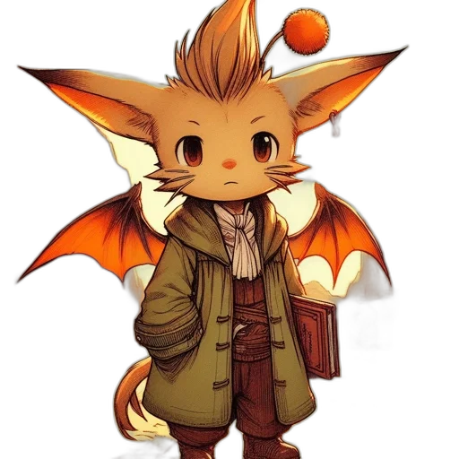 dragon, staff, jacket, creature, fantasy art, concept art, pixel art, watercolor transparent PNG cut-out