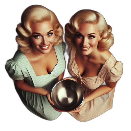 jewelry, food, photorealistic, 3d render, cartoon, concept art, two, women transparent PNG cut-out