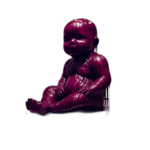 creature, robot, furniture, bottle, 3d render, photorealistic, red, dark transparent PNG cut-out