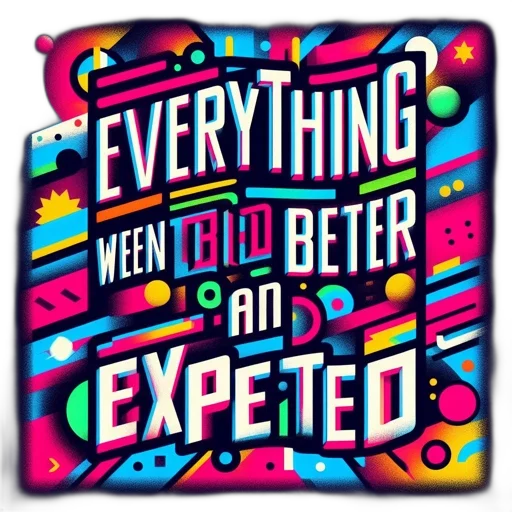 bold, neon-colored, geometric, designs, accompany, text, everything, went transparent PNG cut-out