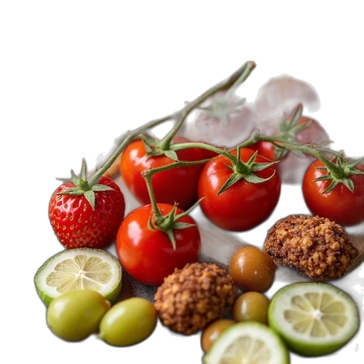 food, photorealistic, combating, micronutian transparent PNG cut-out