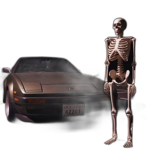 car, robot, vaporwave, concept art, 3d render, pixel art, nighttime, scene transparent PNG cut-out