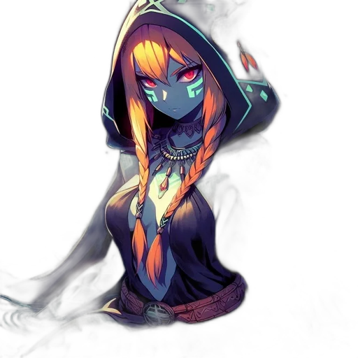 mask, dress, staff, jacket, concept art, fantasy art, pixel art, watercolor transparent PNG cut-out