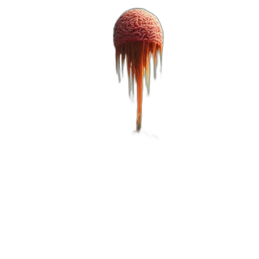 umbrella, hair, hat, creature, pixel art, 3d render, concept art, photorealistic transparent PNG cut-out