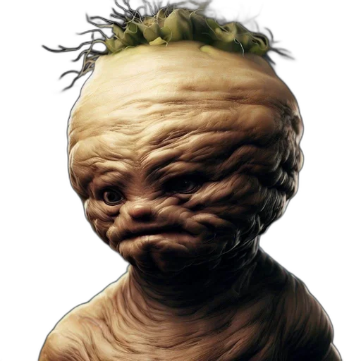 creature, face, hair, mask, concept art, photorealistic, 3d render, fantasy art transparent PNG cut-out